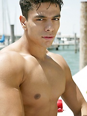 Latino stud posing outdoors