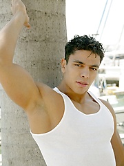Latino stud posing outdoors