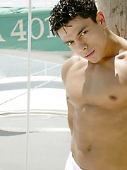 Latino stud posing outdoors