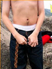 Cute Japanese guy gets naked on the beach