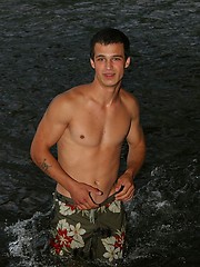 Sexy jock posing outdoor