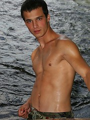 Sexy jock posing outdoor