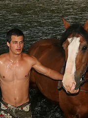 Sexy jock posing outdoor