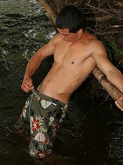 Sexy jock posing outdoor