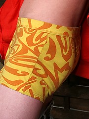 Str8 blond teen boy shows his big uncut cock