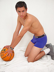 Sexy boy makes a three-point shot