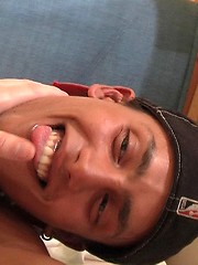 Hot oiled jock bump his muscles