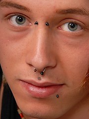 Young pierced boy and his uncut dick
