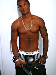 Glamourous ebony stud showing his nice cock