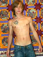 Alternative student demonstrating his naked chest
