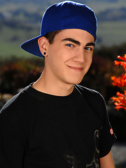 Skater boy in outdoor softcore scene