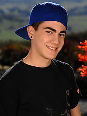 Skater boy in outdoor softcore scene