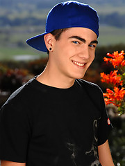 Skater boy in outdoor softcore scene