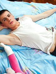 Charming boy flashes goods itching for a good fuck
