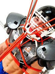 Bounded jock in footbal uniform pics