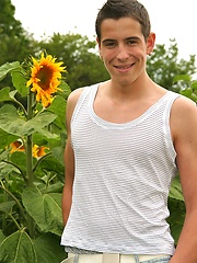 Hot athletic boy posing outdoor