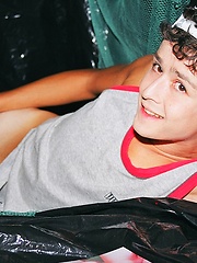 Horny gay twink plays with his ass