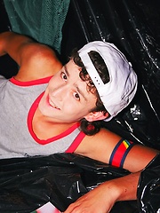 Horny gay twink plays with his ass