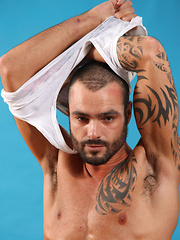 Hairy, uncut, muscled gay star Issac Jones