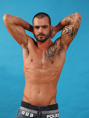 Hairy, uncut, muscled gay star Issac Jones