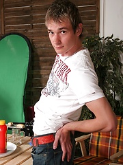 Young college student jacking off cock