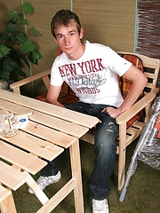 Young college student jacking off cock