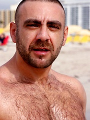 Hunky dad Manu showing his furry body