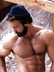 Daddy posing in retro style