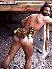 Daddy posing in retro style