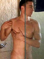 Sexy jock strokes his dick