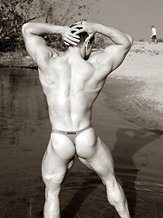 Strong macho posing outdoor