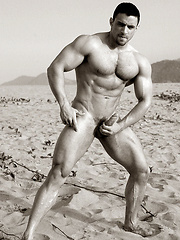 Strong macho posing outdoor