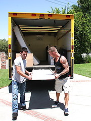 Gay lovers fucking in new bed
