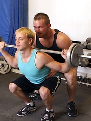 Gay trainer shows real hard sex for his gym partner
