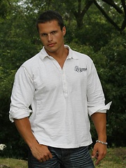 Sexy fitness model Phil Helm poses for Mark Wolff