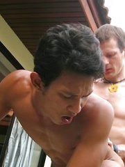 Genes takes a 10 inch cock up his ass