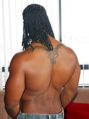 Black muscle man naked and jacking off