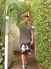 Muscle man outdoors