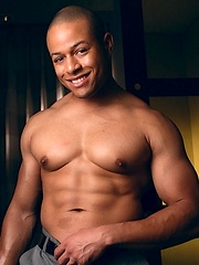 Bald muscle man naked