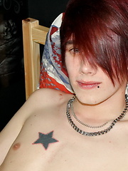 Cute emo boy Rhys Casey jerks off