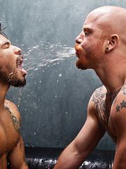 Rough gays Draven Torres and Brock Rustins have wild watersports