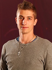 Skinny guy caresses own body