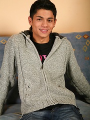 Sexy brunette boy Rokas busts a nut