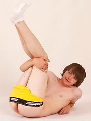 Handsome playful Jason Tanny is showing anal hole