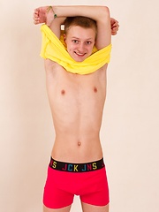 Cute blonde guy Matthew Philipps poses first-time