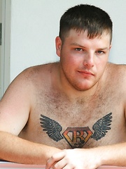 Pocket cub Leo Stone shows off his furry body and his thick, pierced cock in this fantasy solo photo shoot 