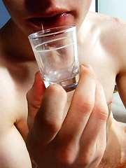 Twink wanking off his big dick