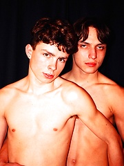 Curly boy blows his buddy cock