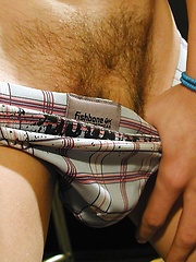 Skinny boy Victor touches his uncut cock