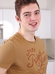 Super cute stud Cyrus Nich tugs on his firm cock.